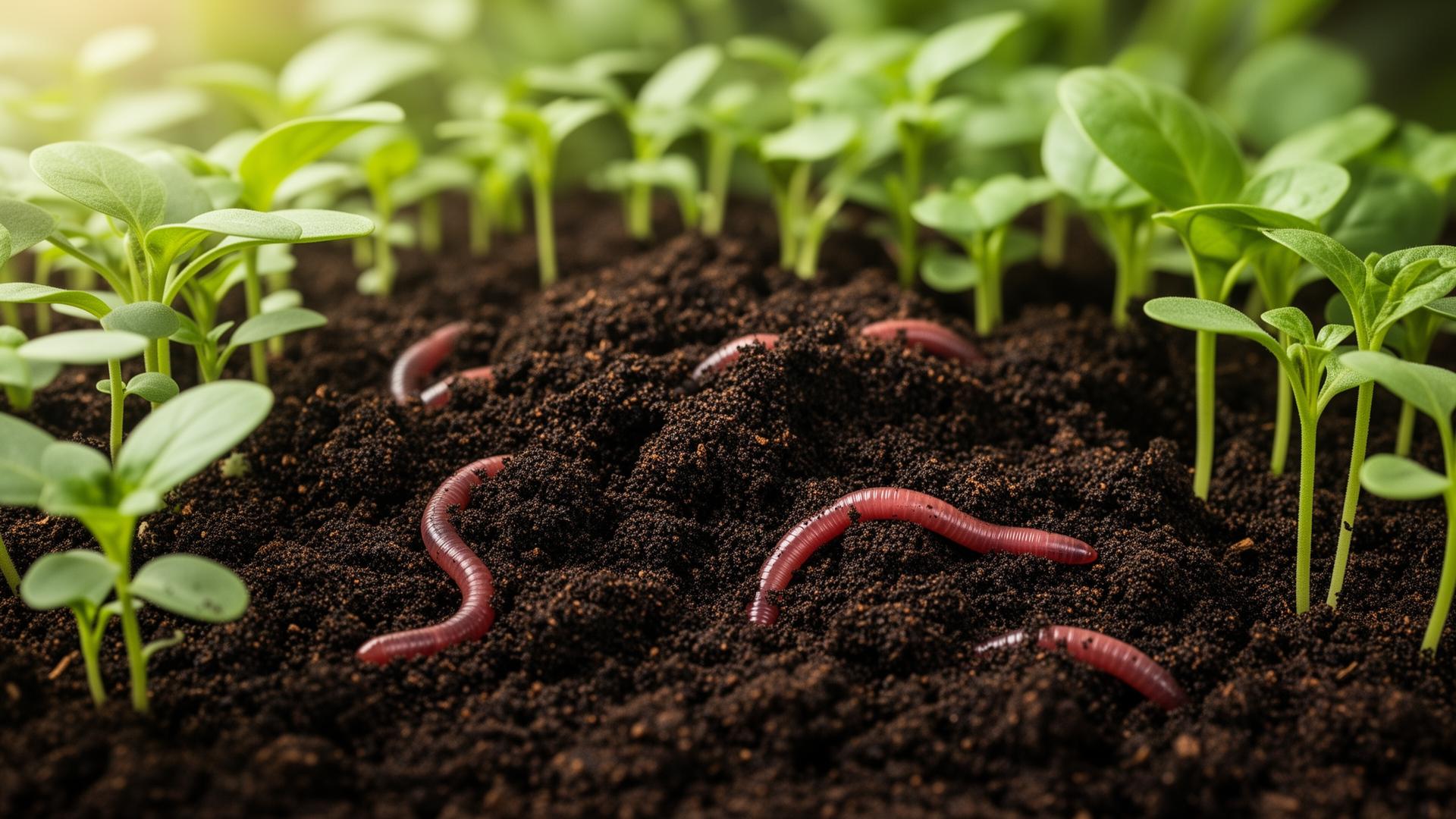 Rich vermicompost soil